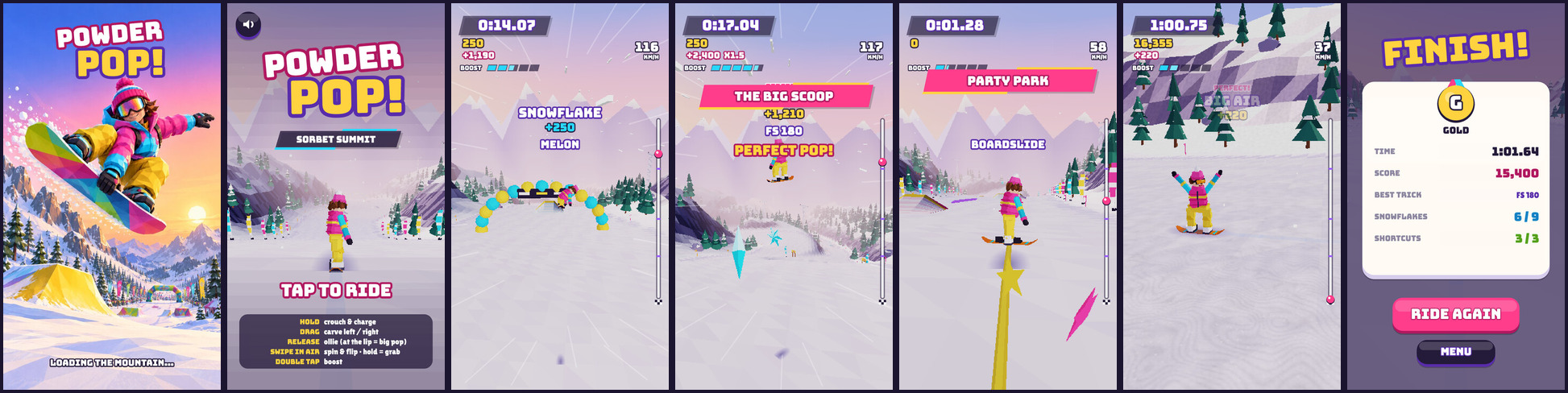 Powder Pop gameplay scenes